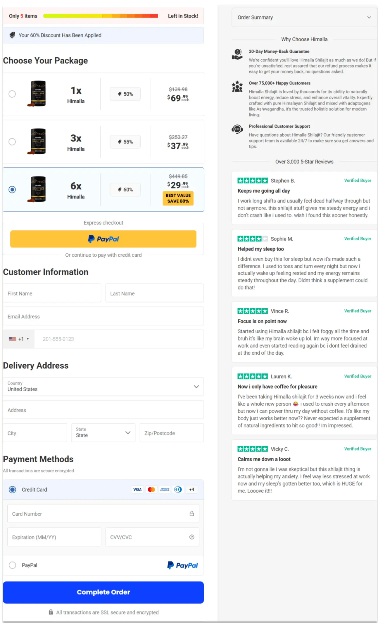 Himalla Shilajit Gummies Secure Checkout Page